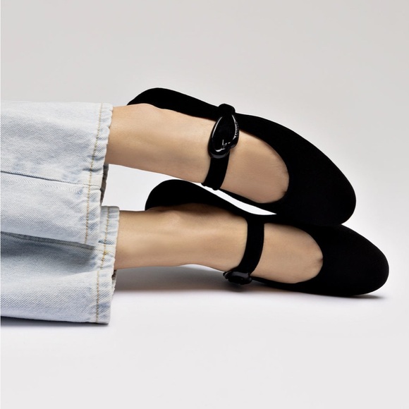Larroudé Verona Ballet Flat in Black Suede - Picture 5 of 8